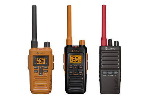 Three Trailblazer walkie talkie models on a white background