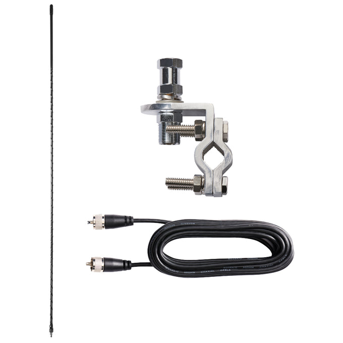 Single Mirror Mount, Cable, and CB Antenna Kit
