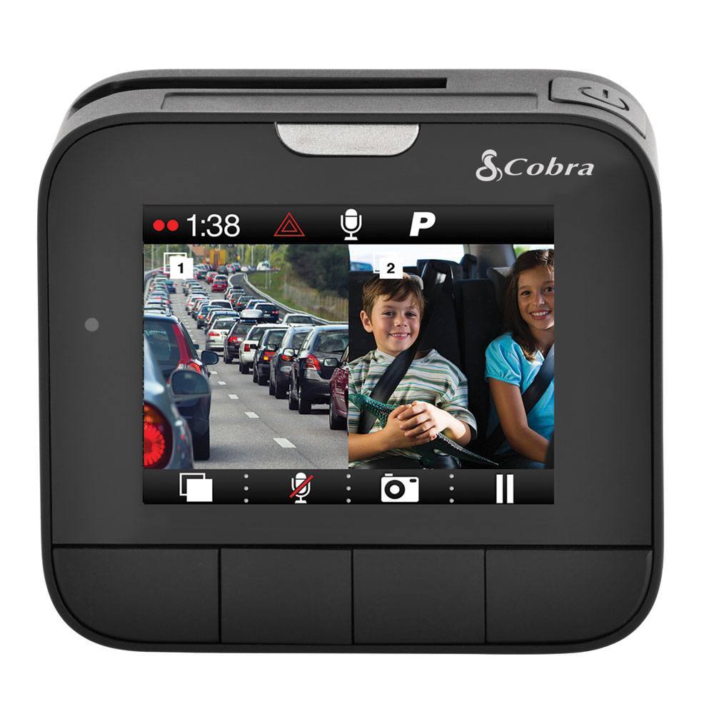 Cobra DASH 2216D Dual View Dash Cam with iRadar 