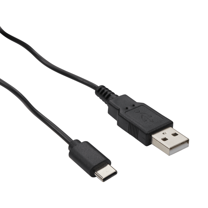 A black USB-C to USB-A charging cable for Cobra Performa 400/450 radios