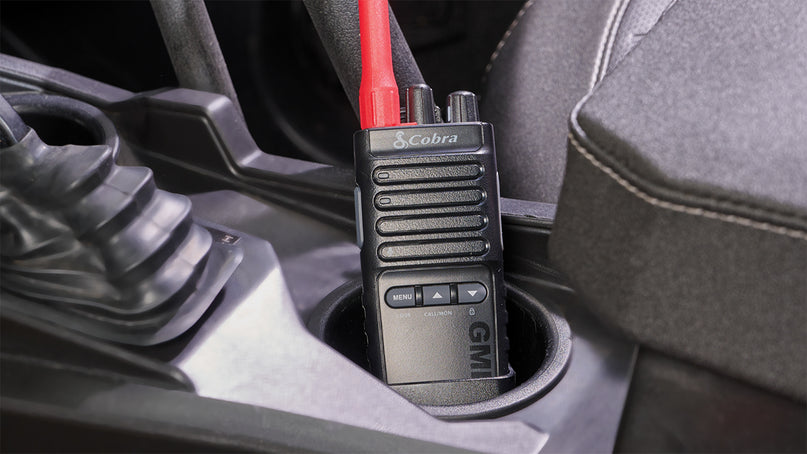 Cobra Trailblazer 500 GMRS radio in vehicle