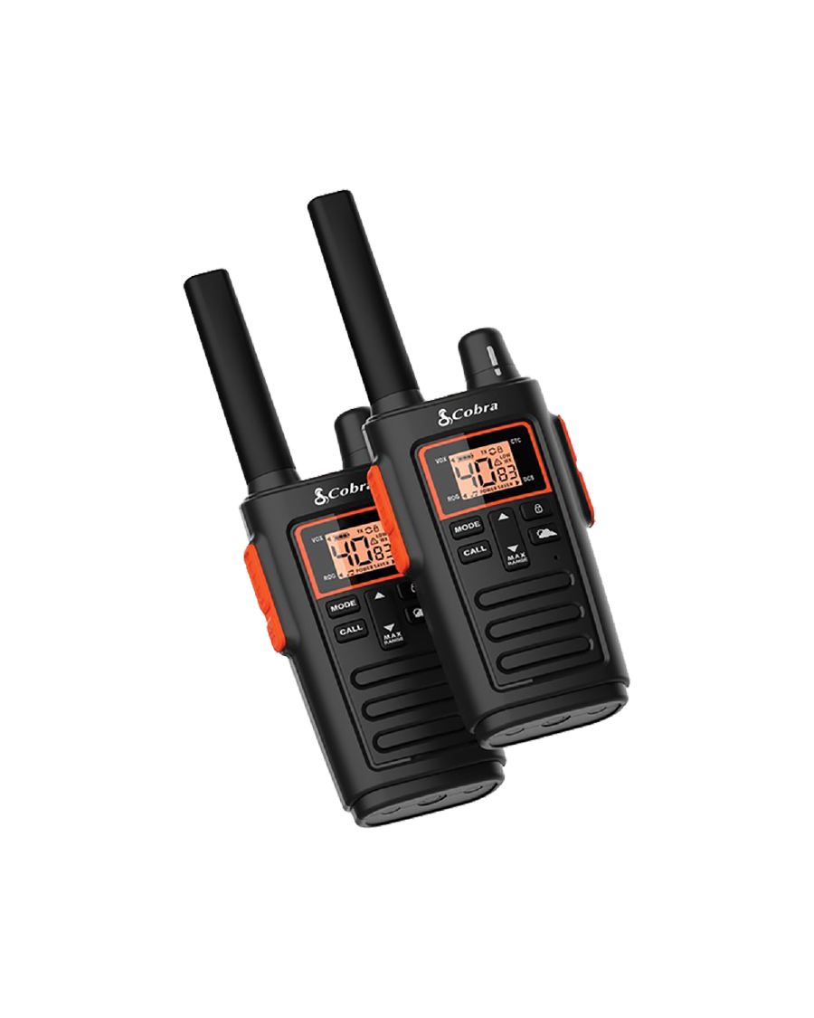 Cobra Walkie Talkies RX380 para adultos, recargable, 40 canales  preestablecidos, radio bidireccional de largo alcance de 32 millas (paquete  de 2)