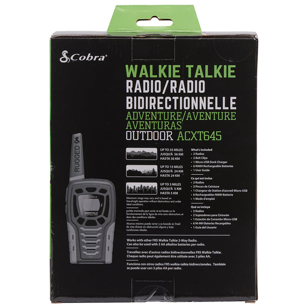 Cobra Talkie-walkie ACXT145, 26 km, ensemble de 2